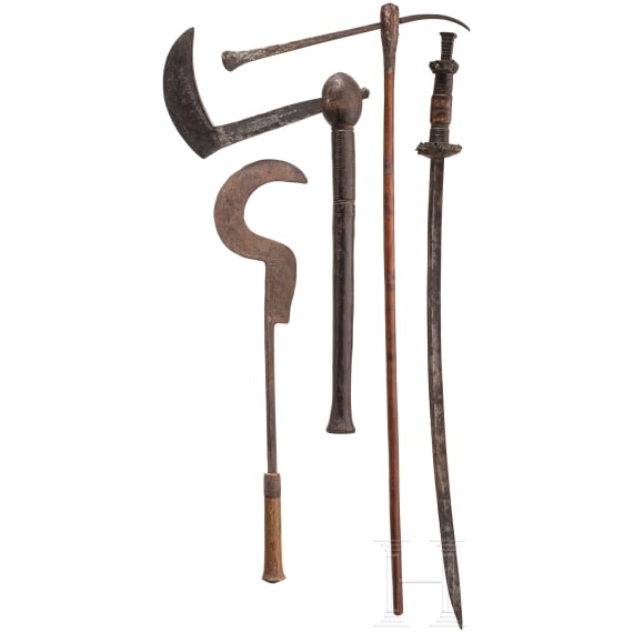 Four African weapons, 19th/20th century