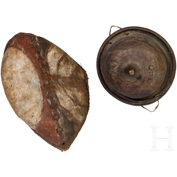 Two leather shields, Sidamo and Massai, Southern Ethiopia and Kenya