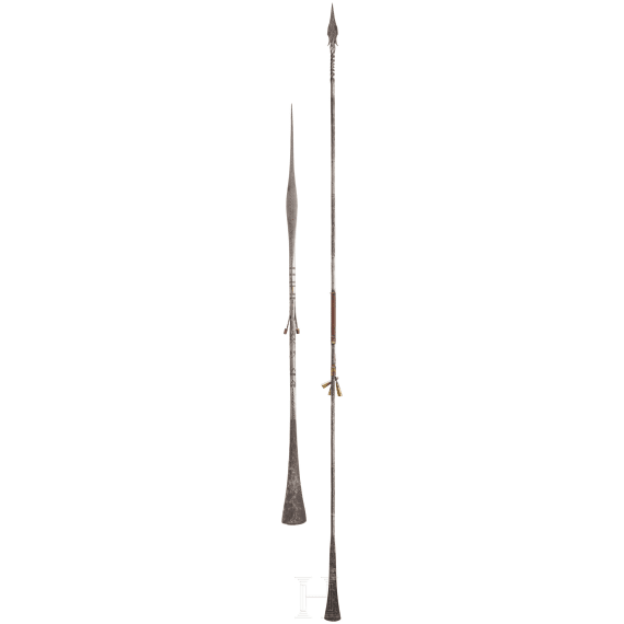 Two African iron spears, 20th century