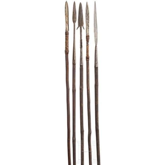 Five East African spears