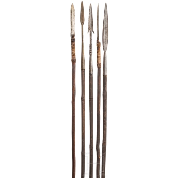 Five East African spears