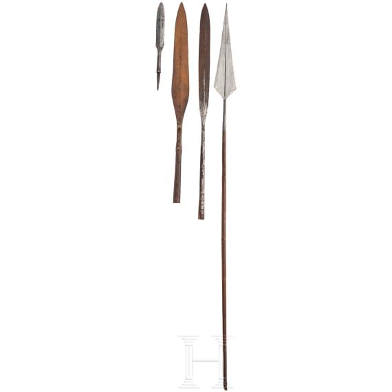 Three spearheads and a spear, Central Africa
