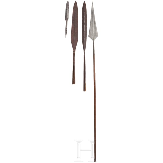 Three spearheads and a spear, Central Africa