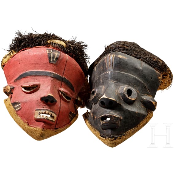 Two masks of the Pende tribe, Congo