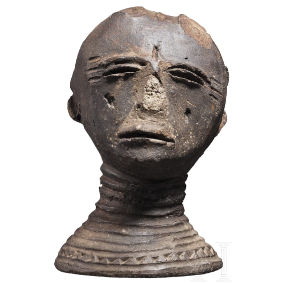 An ancestor's terracotta head, Ashanti tribe, Ghana