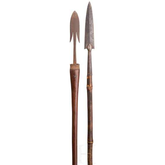 Two spears, India and Philippines, 18th/19th century