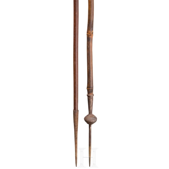 Two spears, India and Philippines, 18th/19th century