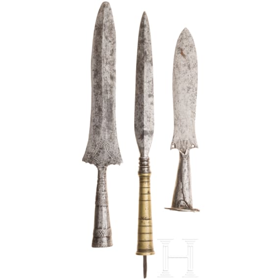 Three Indian spearheads, 19th century