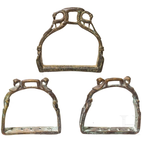 Three Indian stirrups, 19th century