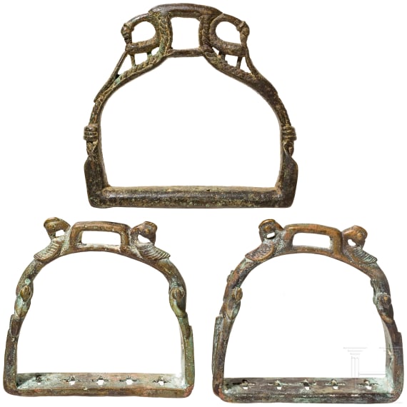 Three Indian stirrups, 19th century
