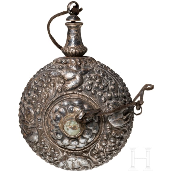 A silver make-up vessel, India, around 1900