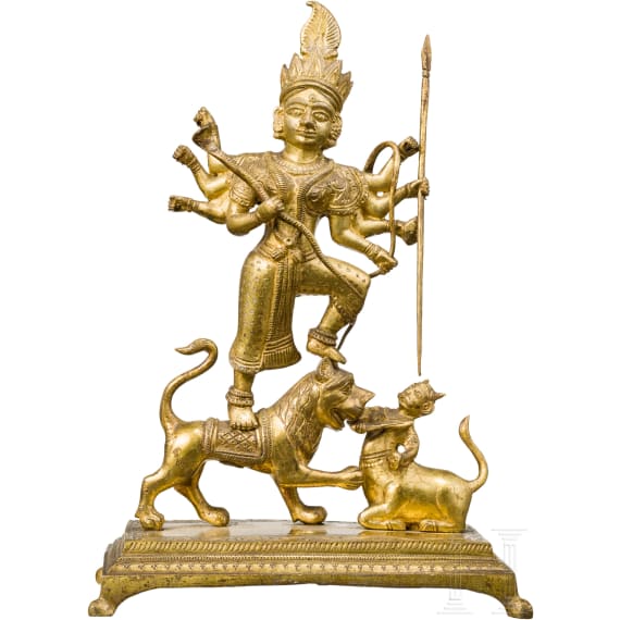 A North Indian gilded durga, 18th/19th century