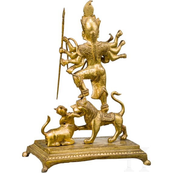 A North Indian gilded durga, 18th/19th century