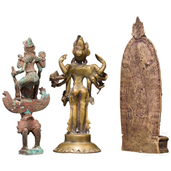 Three Indian figures of female deities, 19th/20th century