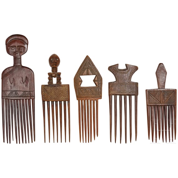 Five African combs