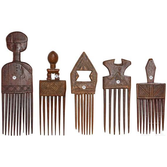 Five African combs