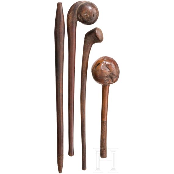 A small collection of war clubs
