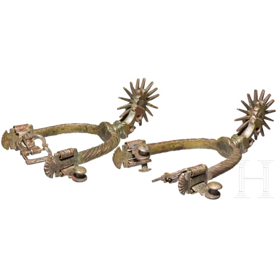 A pair of Spanish wheel spurs, 18th/19th century