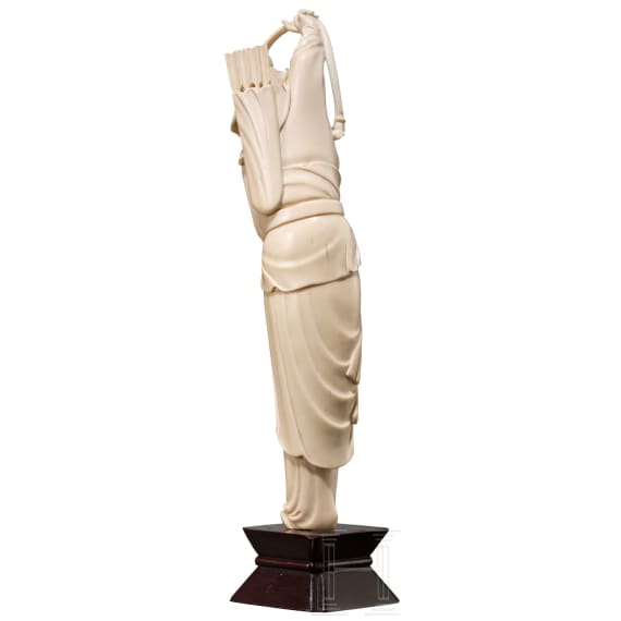 An ivory figure of an archer, China, 1st half of the 20th century