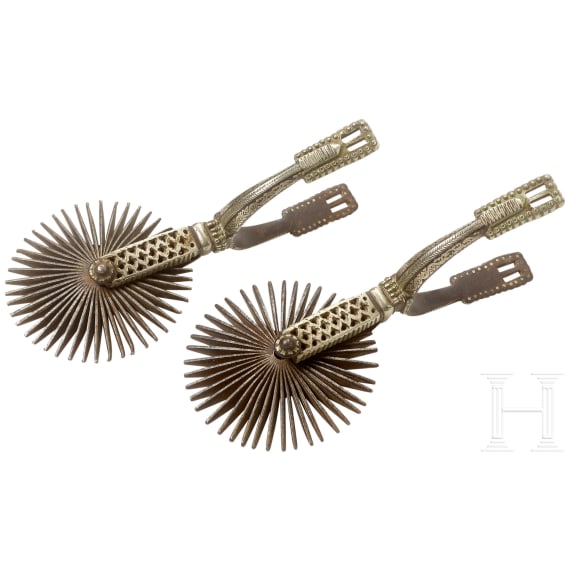 A pair of South American wheel spurs, 19th century