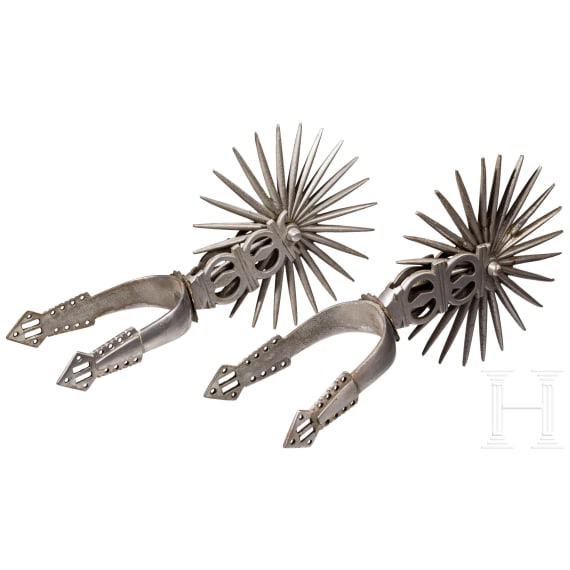 A pair of South American wheel spurs, 19th century