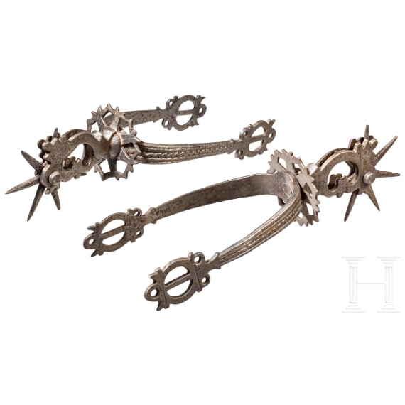 A pair of South American wheel spurs, 19th century