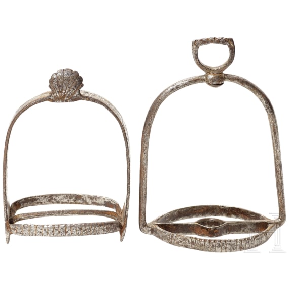 Two German stirrups, 16th/17th century