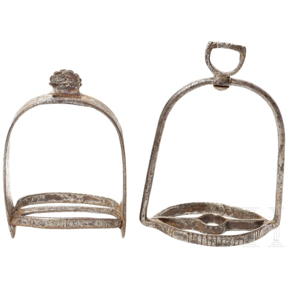 Two German stirrups, 16th/17th century