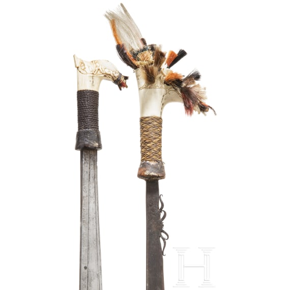 Two Mandau, Borneo, around 1900 and 20th century respectively