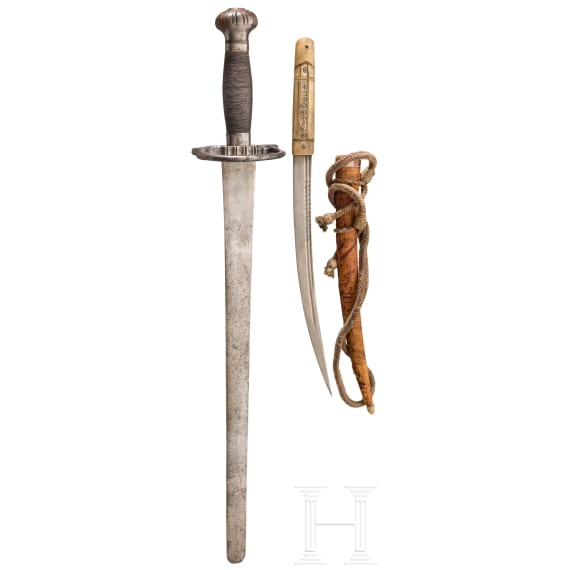 A Katzbalger sword and an Algerian dagger, 19th century