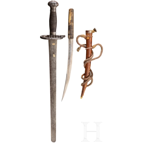 A Katzbalger sword and an Algerian dagger, 19th century
