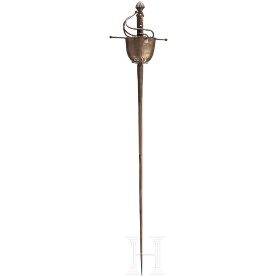 A cup-hilted rapier, Historism in the mid-17th century style