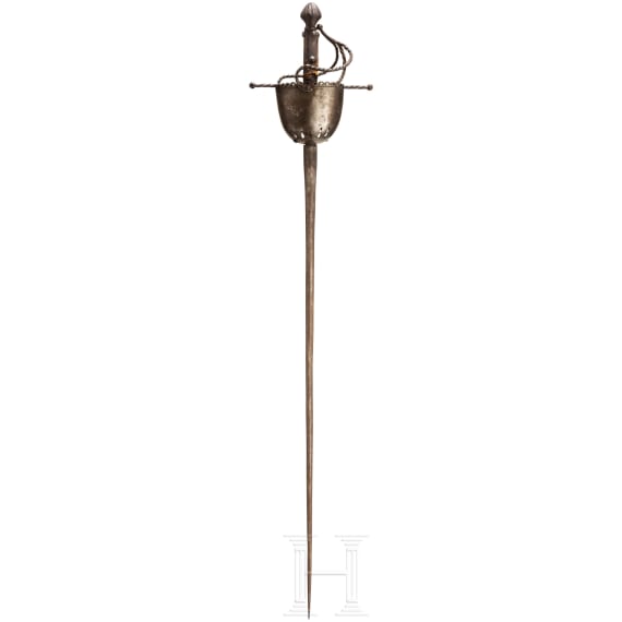 A cup-hilted rapier, Historism in the mid-17th century style