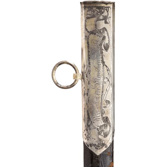 A silver-mounted rapier scabbard, Historicism in the style of the 17th century