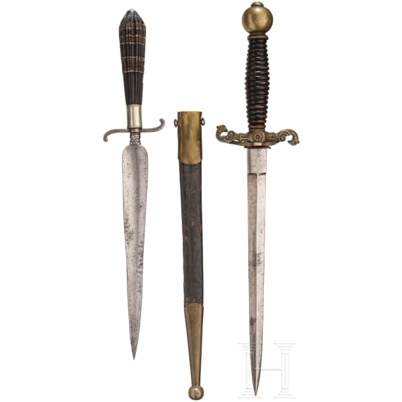 Two Ligurian and Dutch daggers, 18th and 19th century