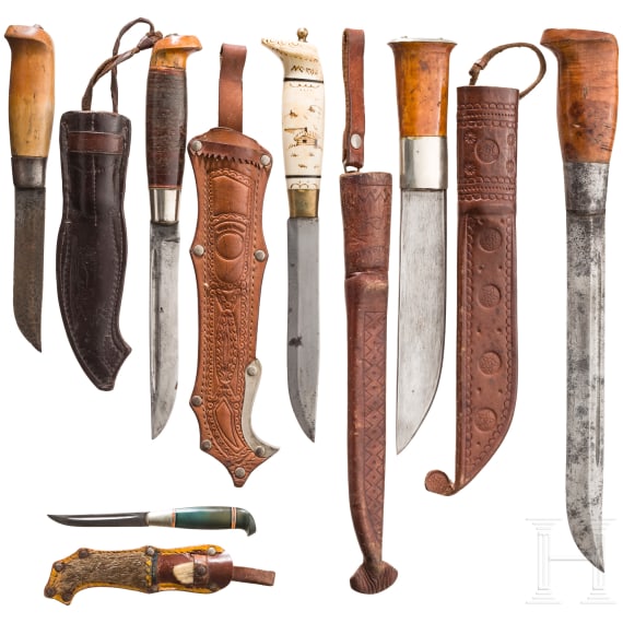 Six hunting knives, Finland, 20th century