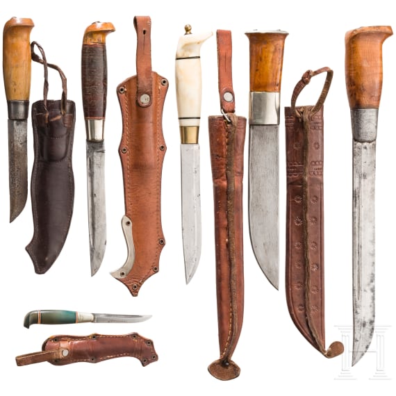 Six hunting knives, Finland, 20th century