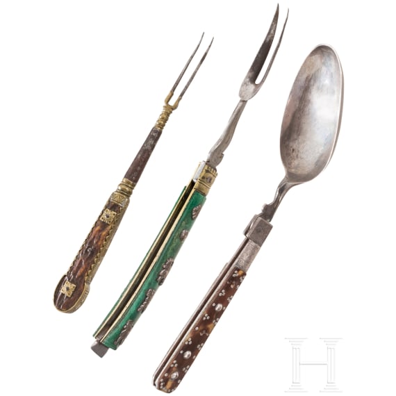Three cutlery pieces, alpine, circa 1800