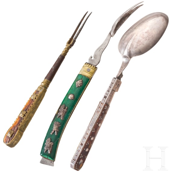 Three cutlery pieces, alpine, circa 1800