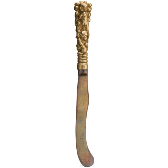 A Flemish eating knife with figurative handle, circa 1700