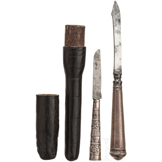 Two silver-mounted penknives, England and Netherlands, 18th century