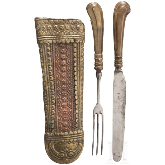 An Alpine two-part set of cutlery for a coachman, circa 1800