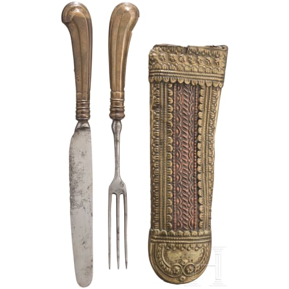 An Alpine two-part set of cutlery for a coachman, circa 1800