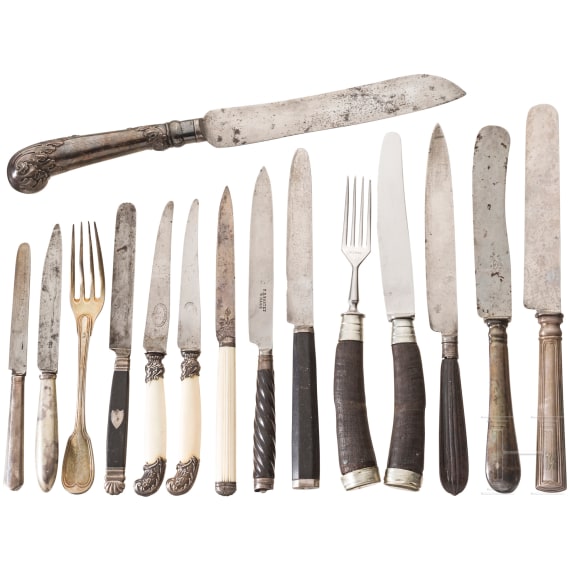 A group of cutlery, 19th century