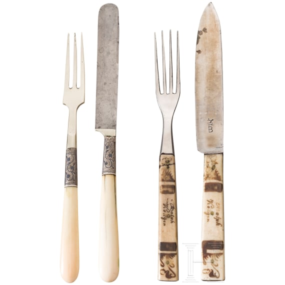 Two cutlery sets, alpine and Caucasus, 19th century