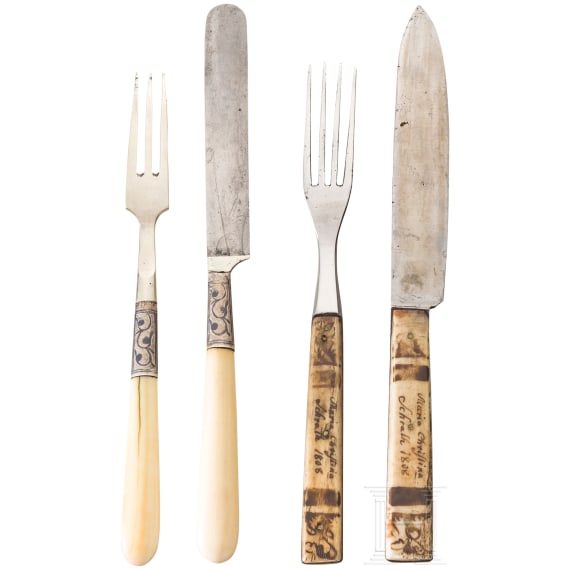 Two cutlery sets, alpine and Caucasus, 19th century