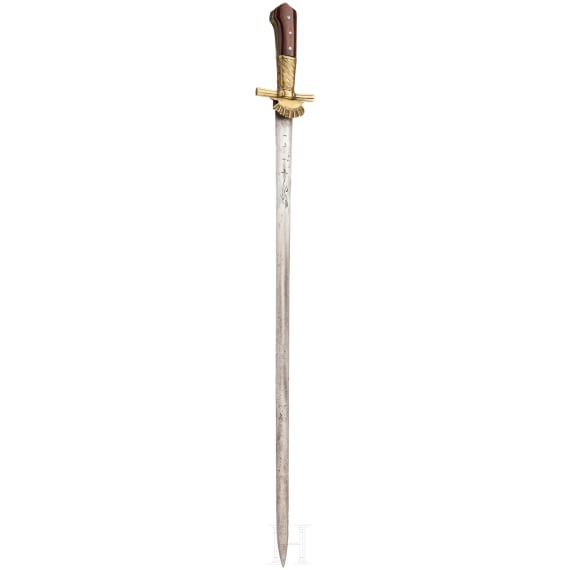 A South German hunting sword with older blade, 17th/early-19th century