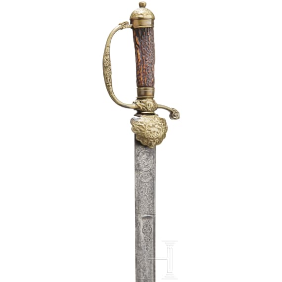 A German hunting hanger, circa 1730