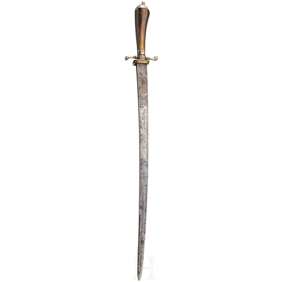 A German hunting sabre, dated 1752