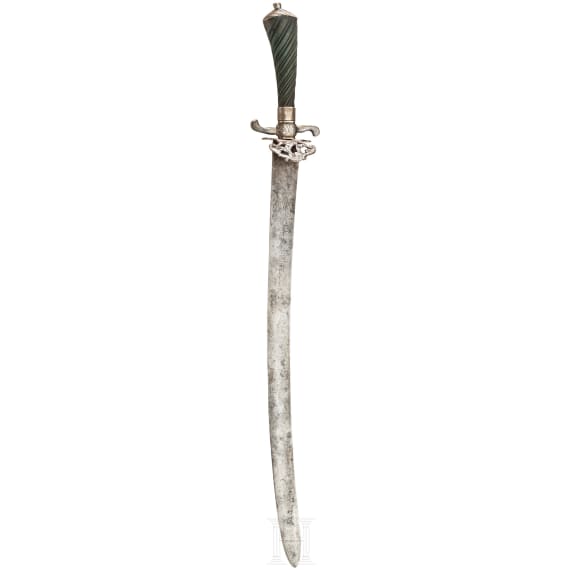 A German silver-mounted hunting sword, 18th century